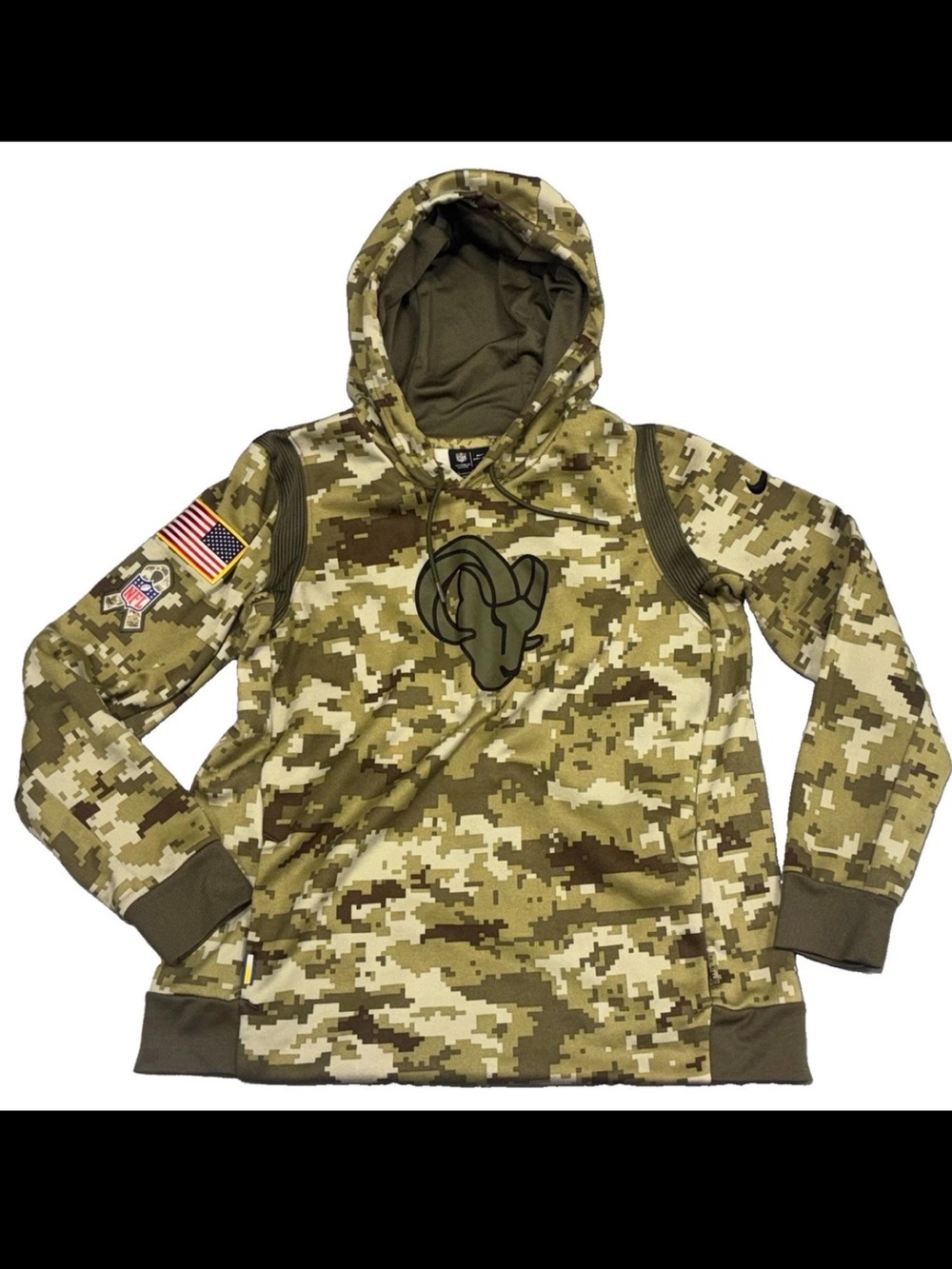 Nike LA Rams 2021 Salute to Service Digital Camo Hoodie NWOT Men’s SZ.L